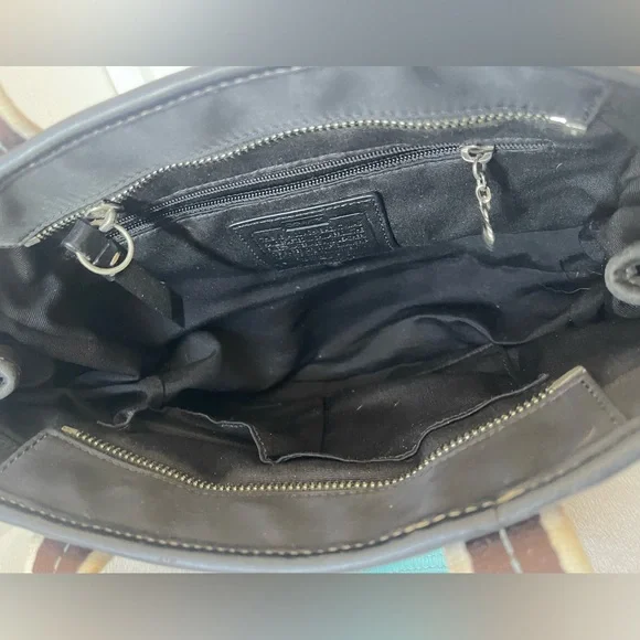 Coach Nylon Black and Teal Tote Bag GUC - Picture 6 of 13